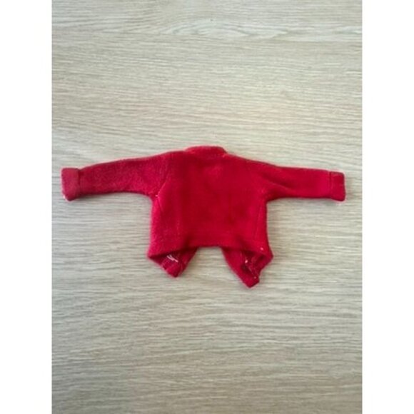 Vintage Barbie Francie Skipper Midge Red LS Sweater buttons clothes outfit top - Picture 4 of 4